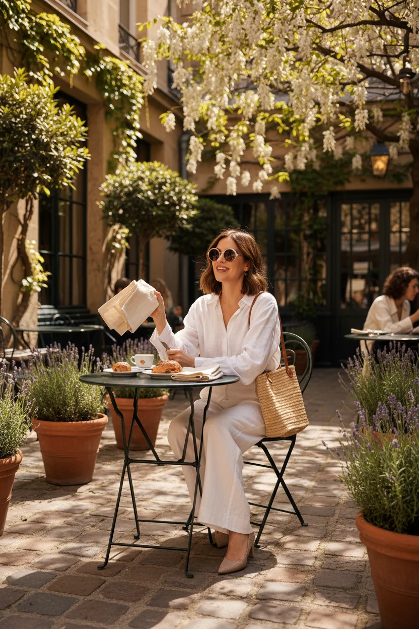 White Linen Set