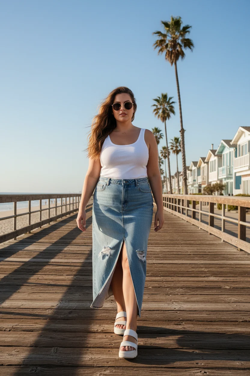 Denim Maxi Skirt