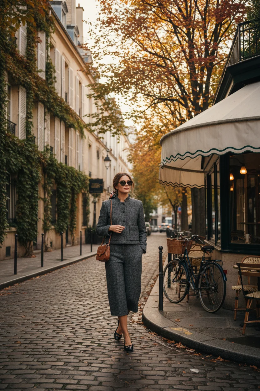 Tweed Co-Ord Set with Flats