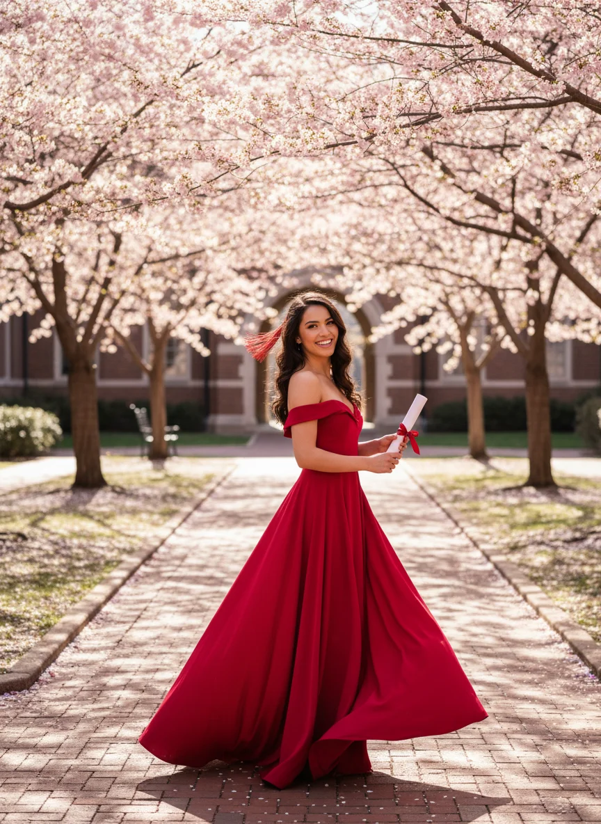 Red Off-Shoulder Dress