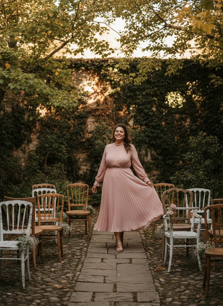 Pleated Midi