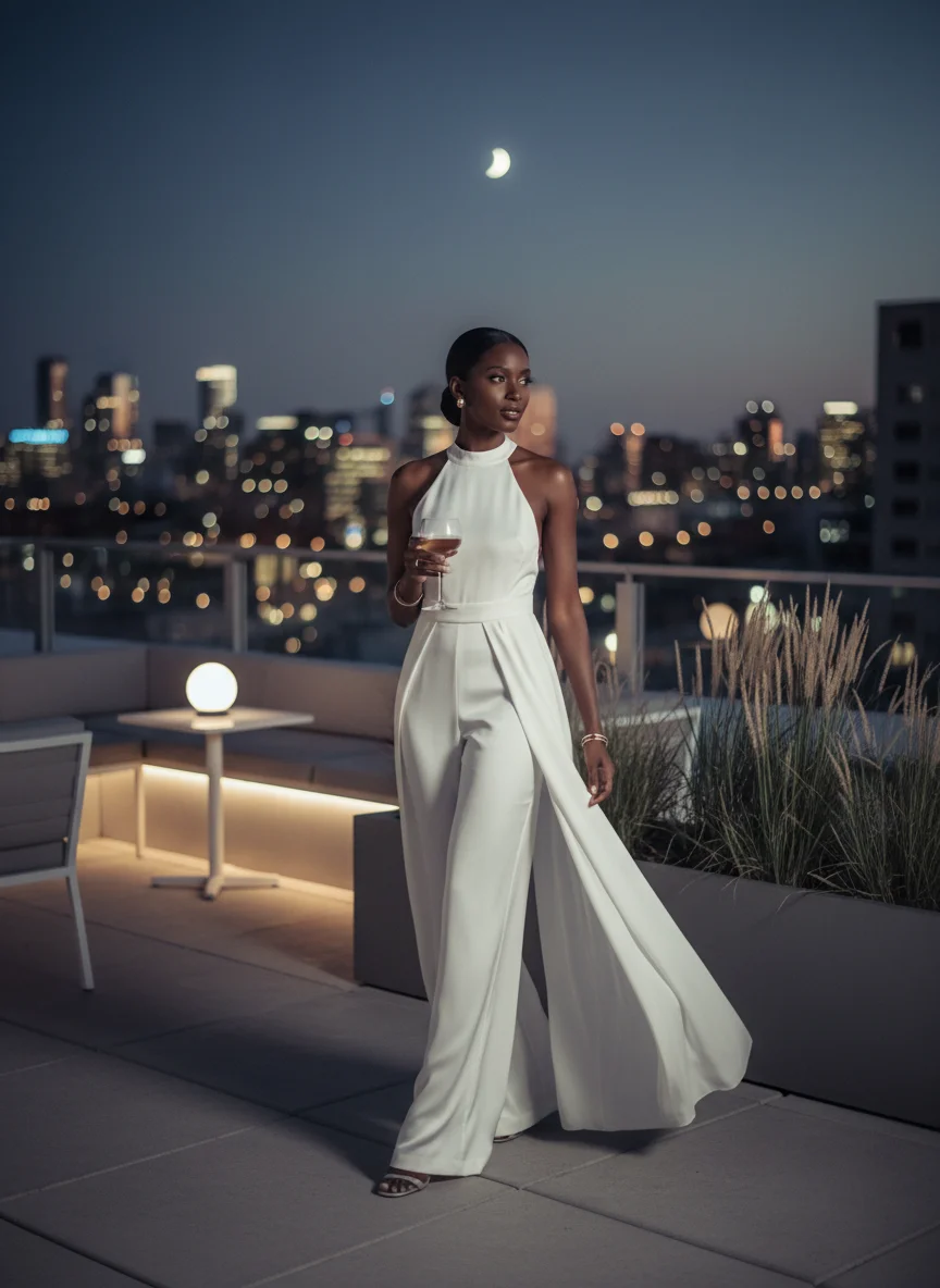 All-White Wide Leg Jumpsuit
