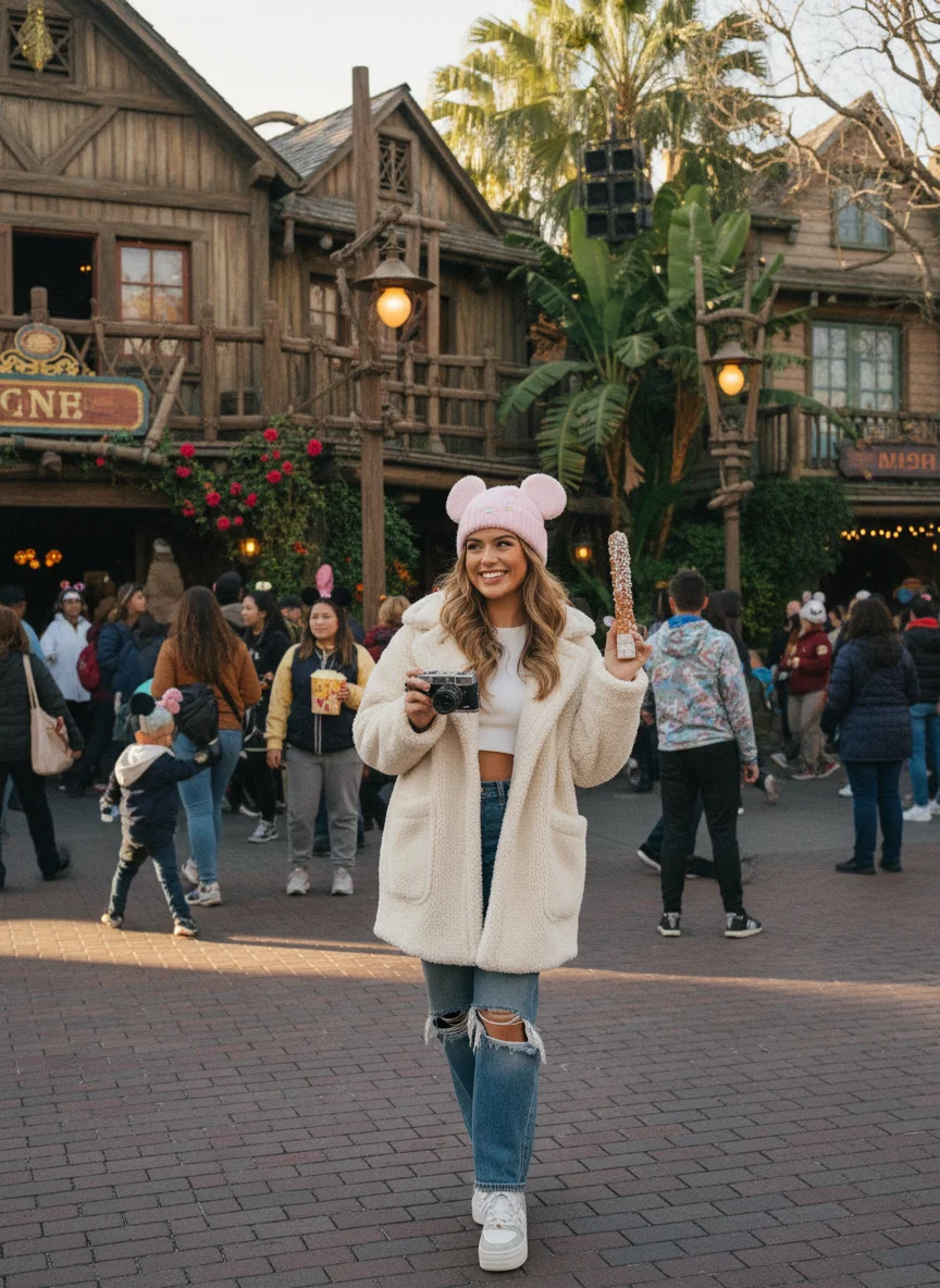 Sherpa Coat Disneyland Look
