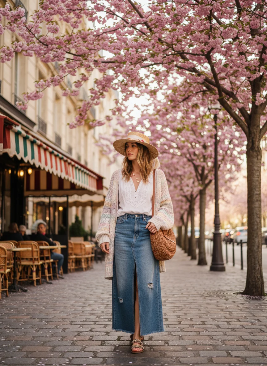 Denim Maxi Skirt