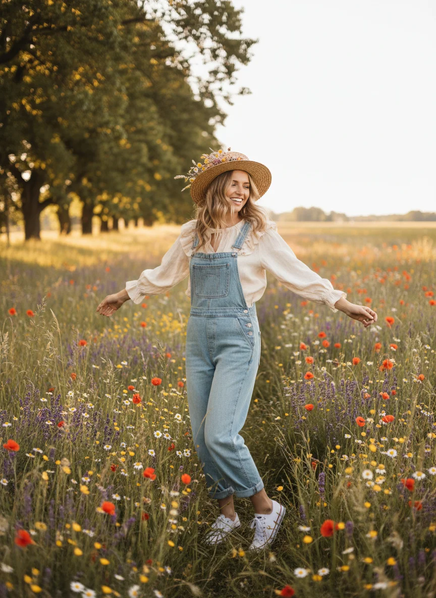 Light Wash Denim Overalls