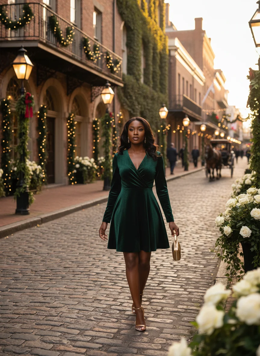 Emerald Green Velvet Mini