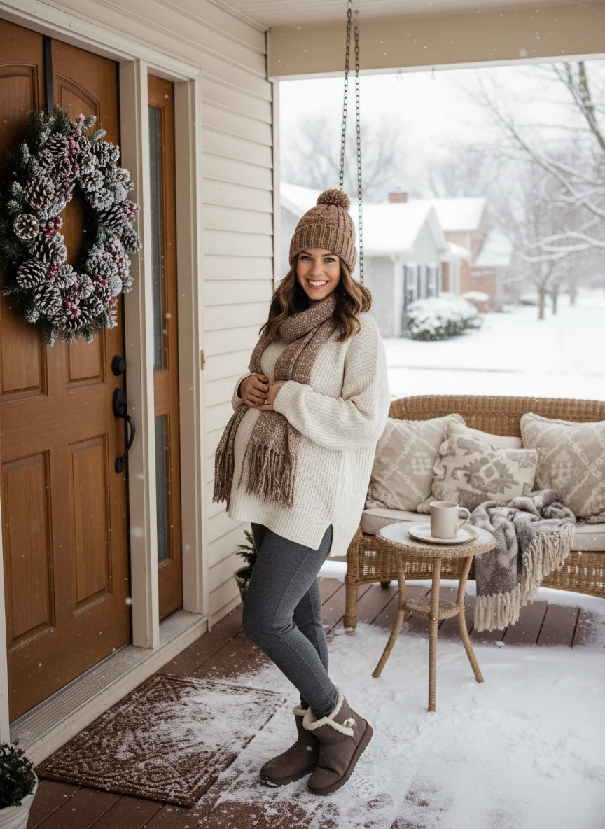 Fleece-Lined Maternity Leggings
