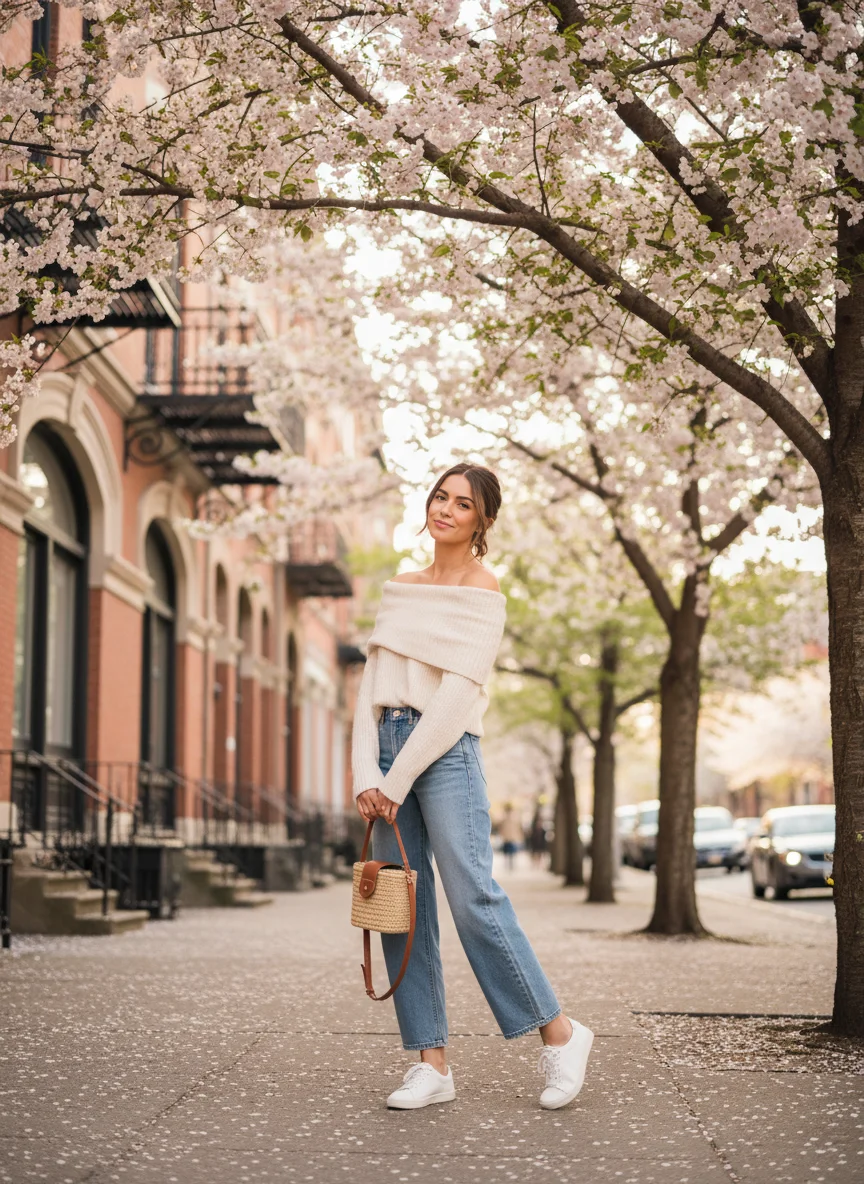 Off-Shoulder Knit Top