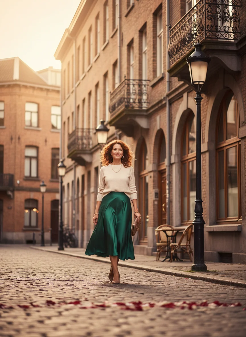 Midi Satin Skirt