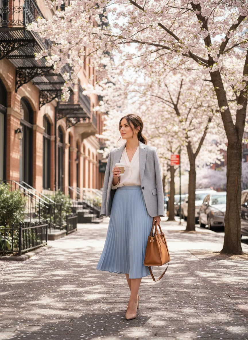 Pleated Midi Skirt