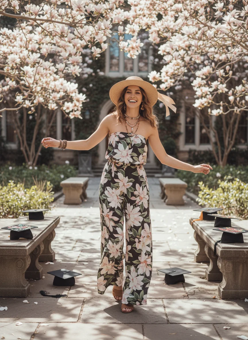 Floral Strapless Jumpsuit