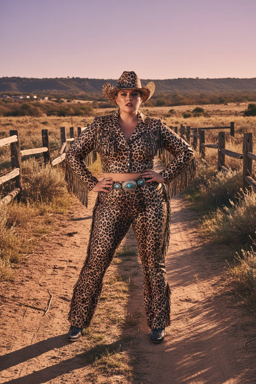 Leopard Print Rodeo Outfit