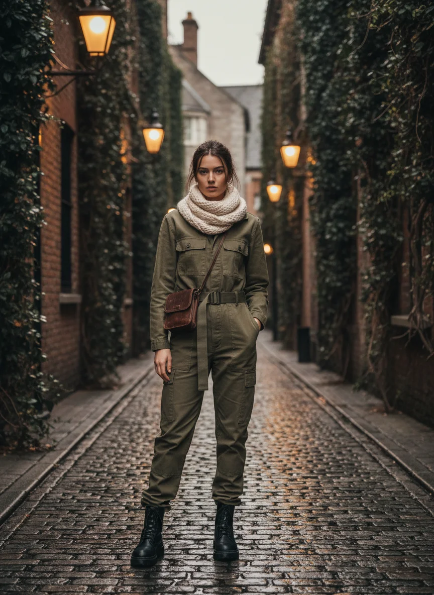 Olive Utility Jumpsuit