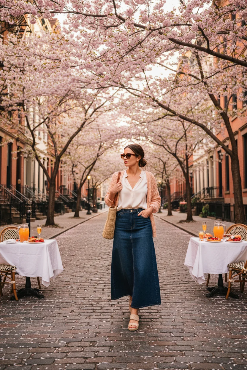 Denim Maxi Skirt