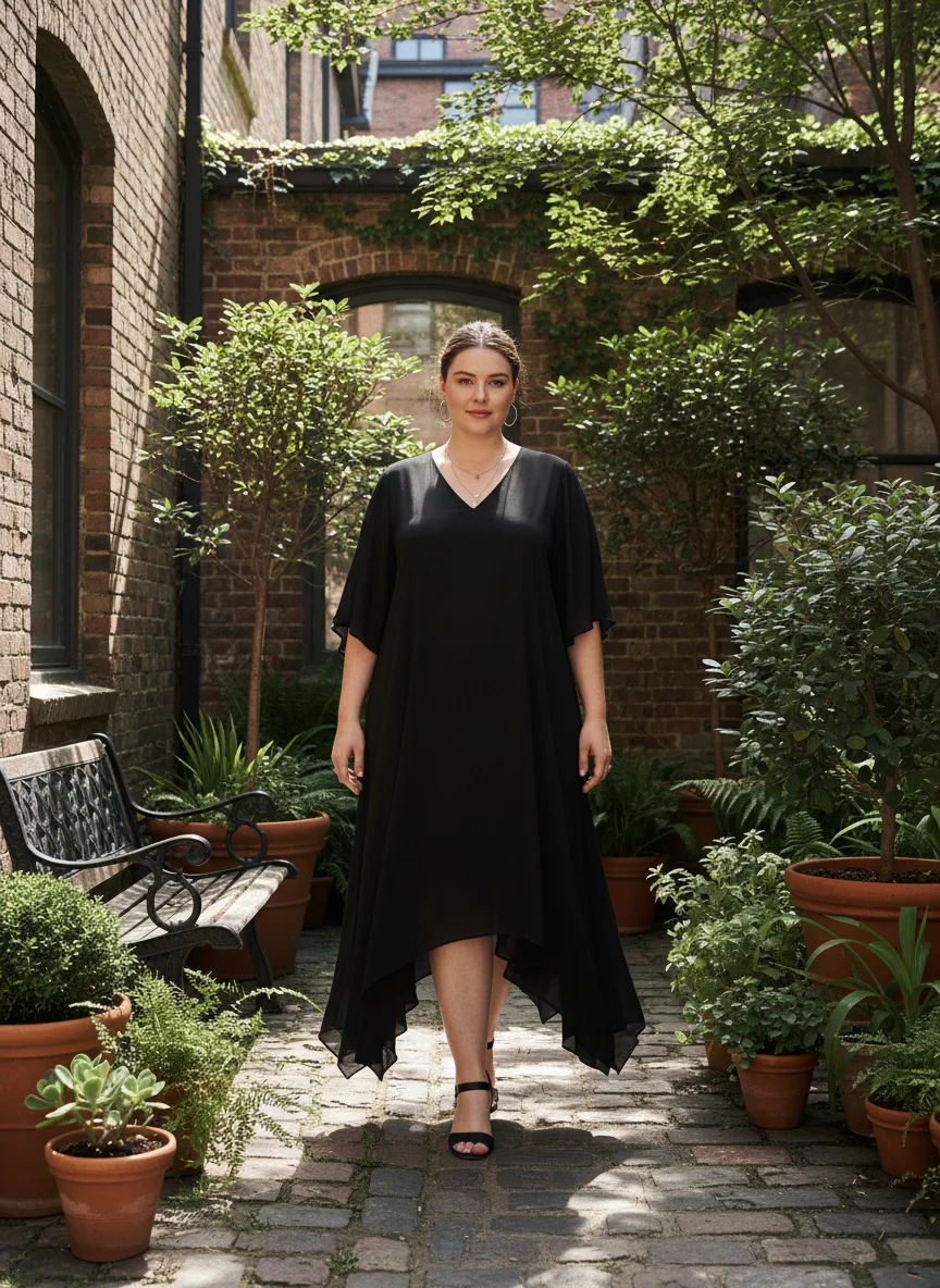 Black Asymmetrical Hem