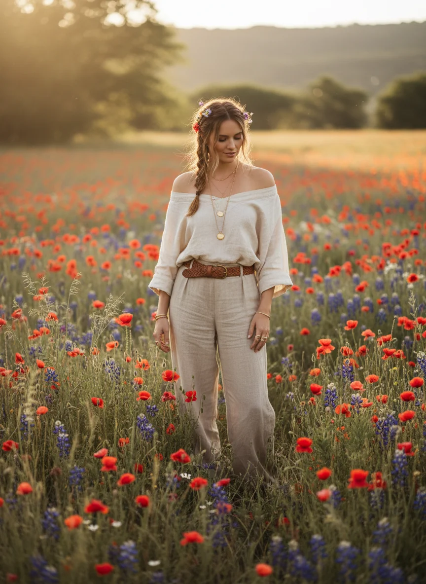 Wide Leg Linen Trousers