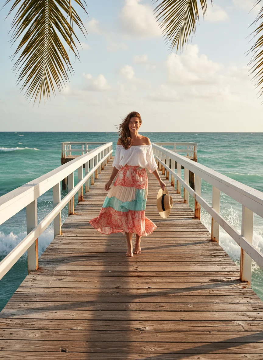 Tiered Midi Skirt