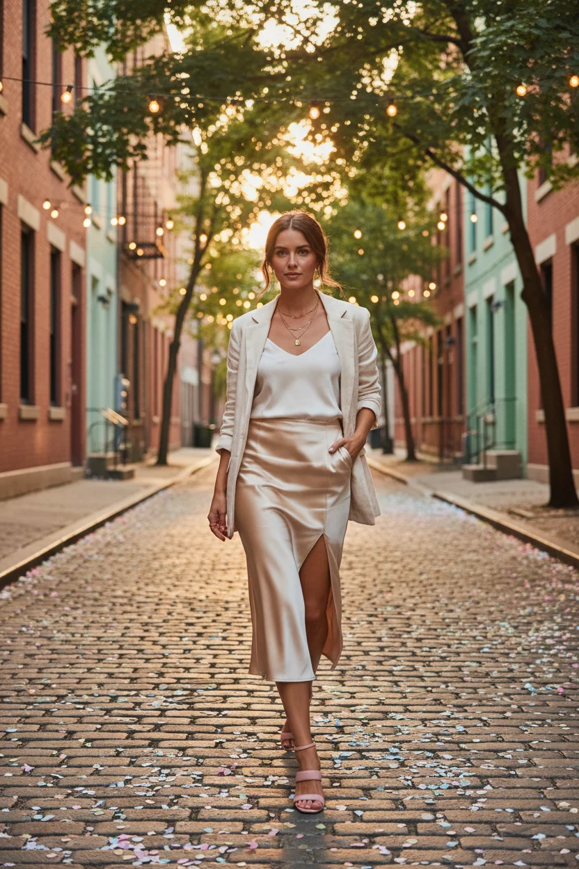 Satin Skirt Summer Birthday Outfit