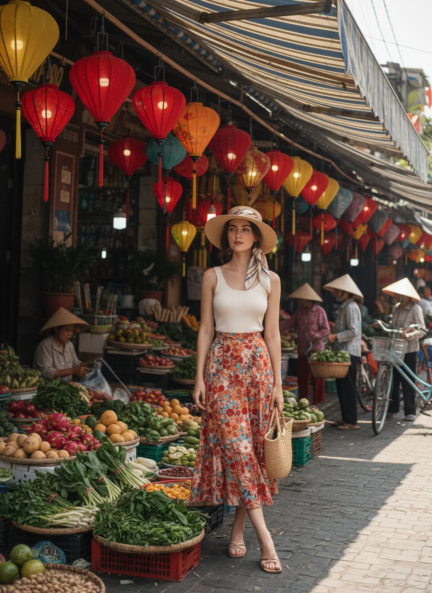 Floral Midi Skirt and Tank