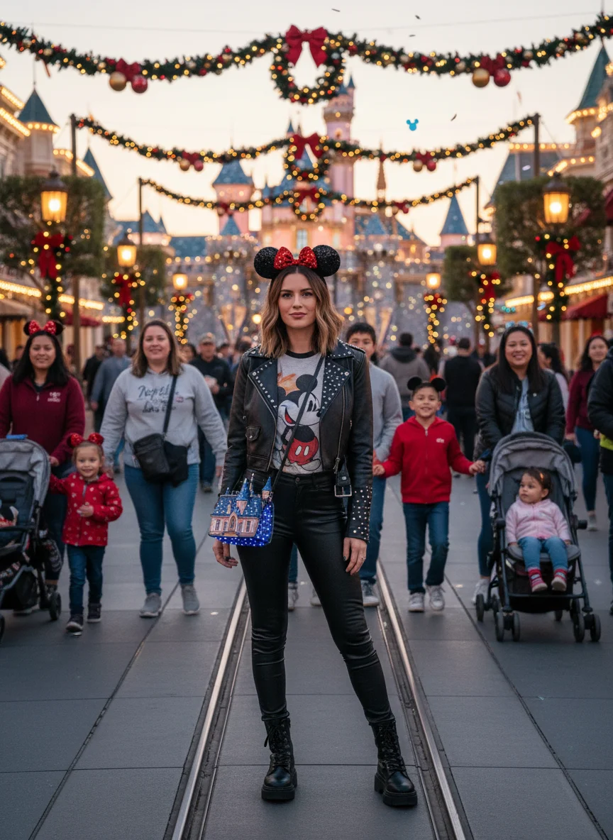 Leather Pants and Mickey Ears Outfit