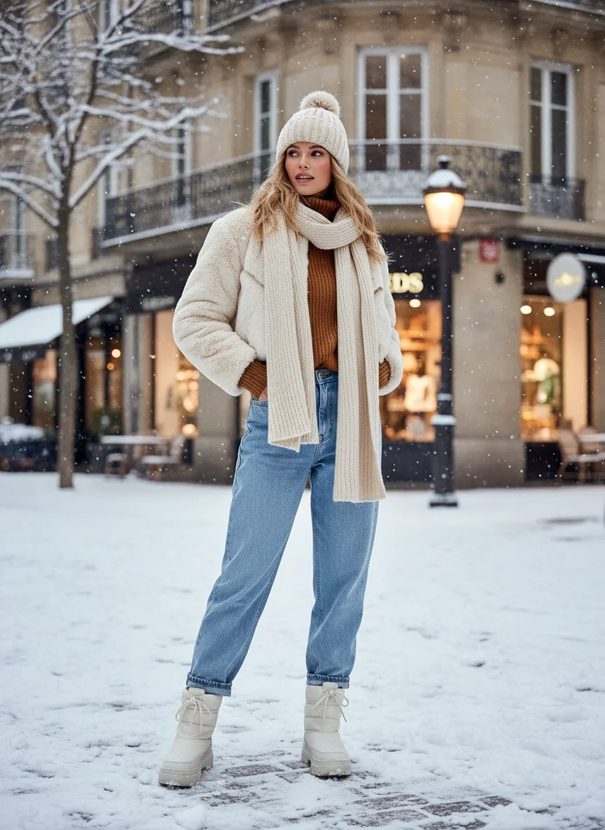 Cropped Jacket and High-Waist Jeans