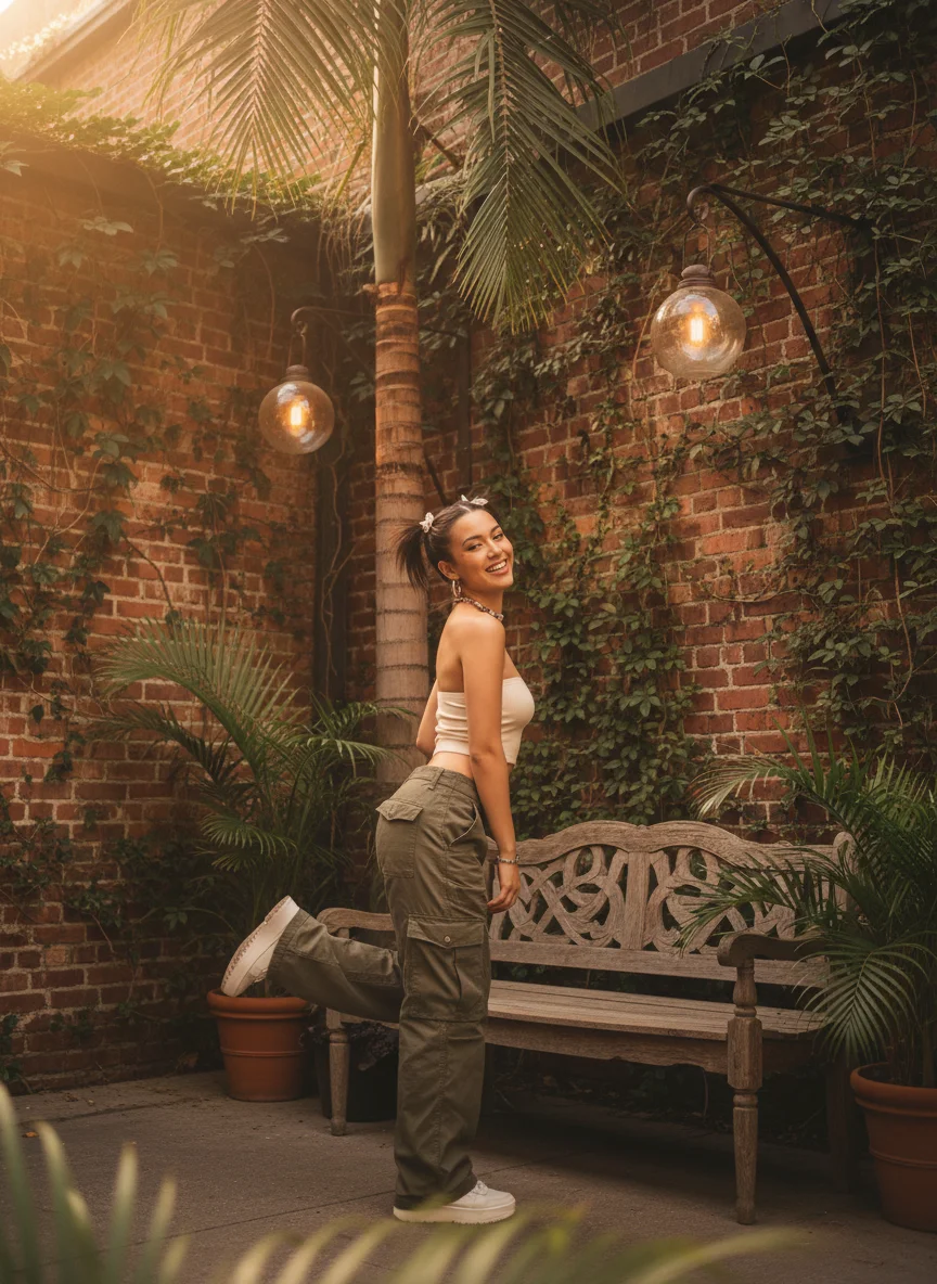 Tube Top and Cargo Pants