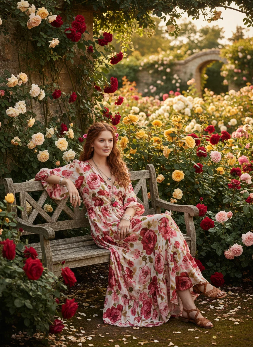 Rose Print Maxi