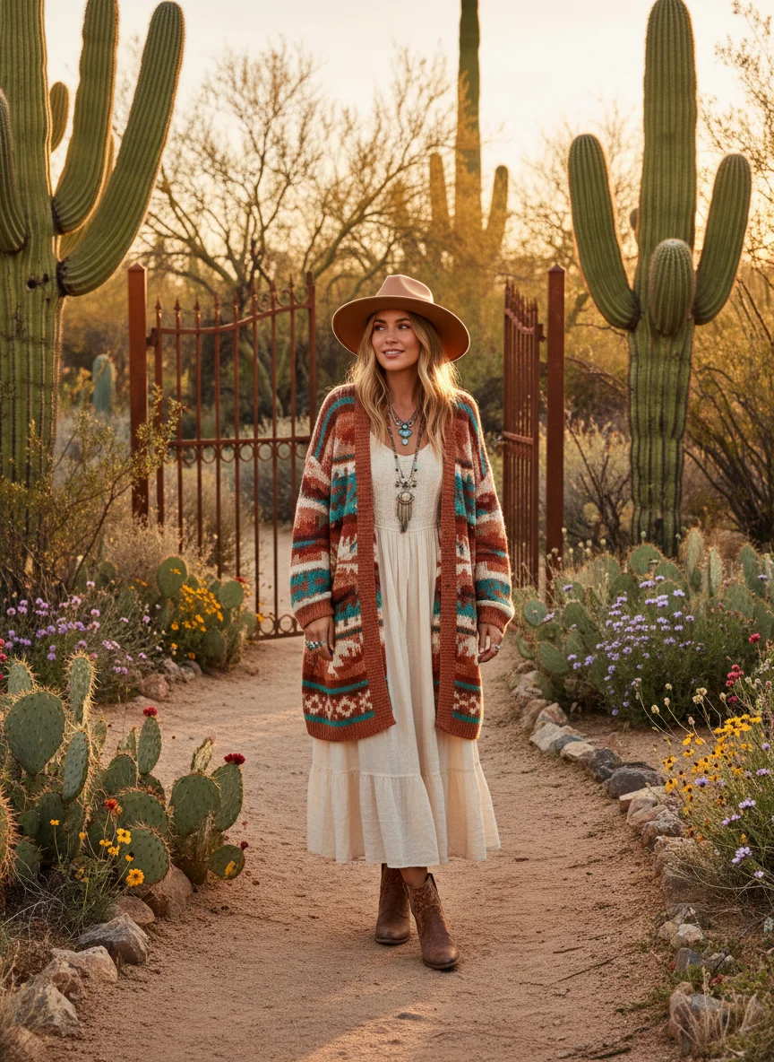 Aztec Print Cardigan