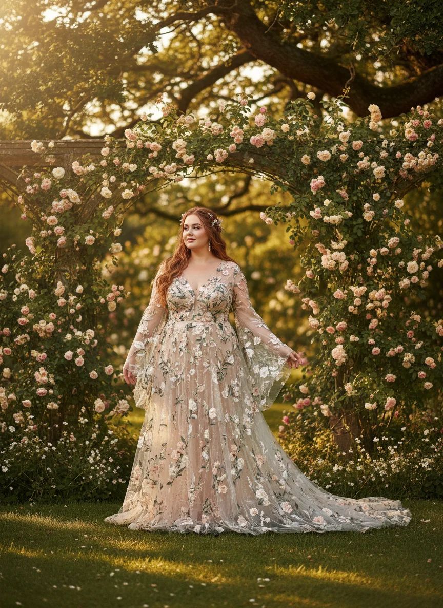 Floral Embroidered Tulle
