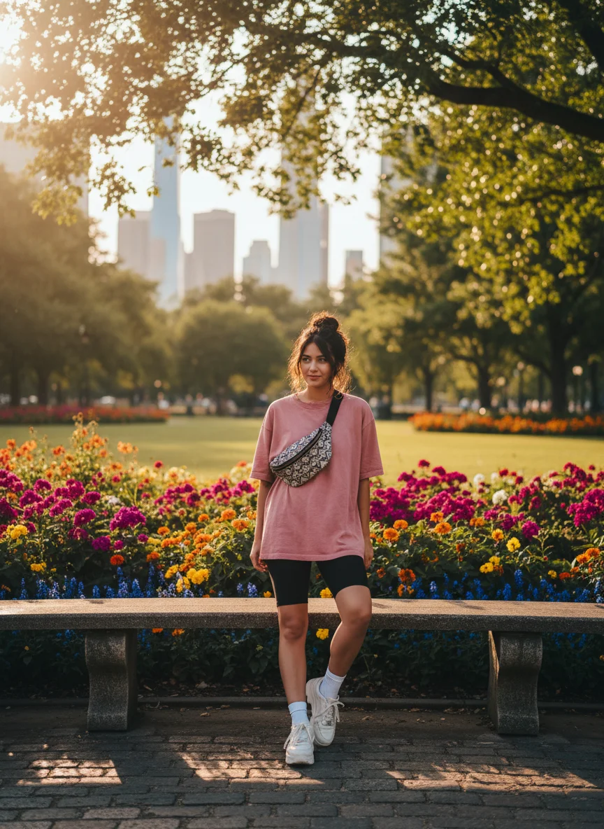 Oversized Tee and Biker Shorts
