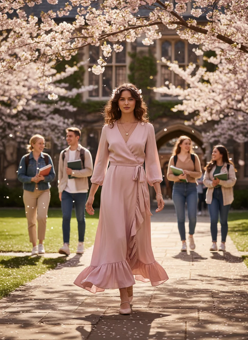 Pastel Pink Wrap Dress