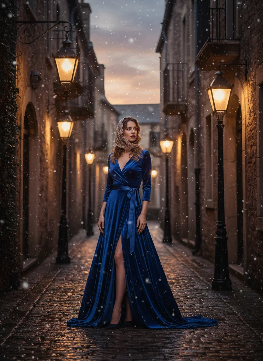 Velvet Wrap Dress