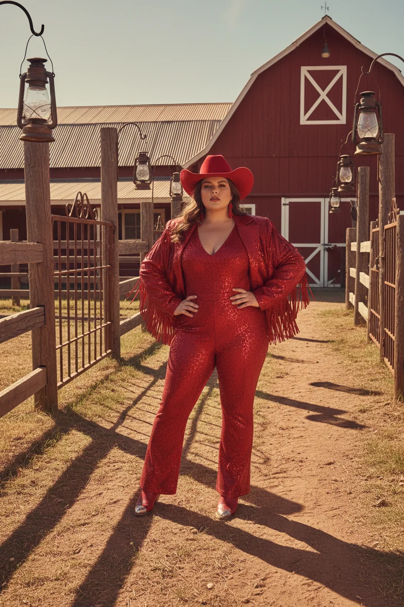 Monochromatic Red Rodeo Outfit