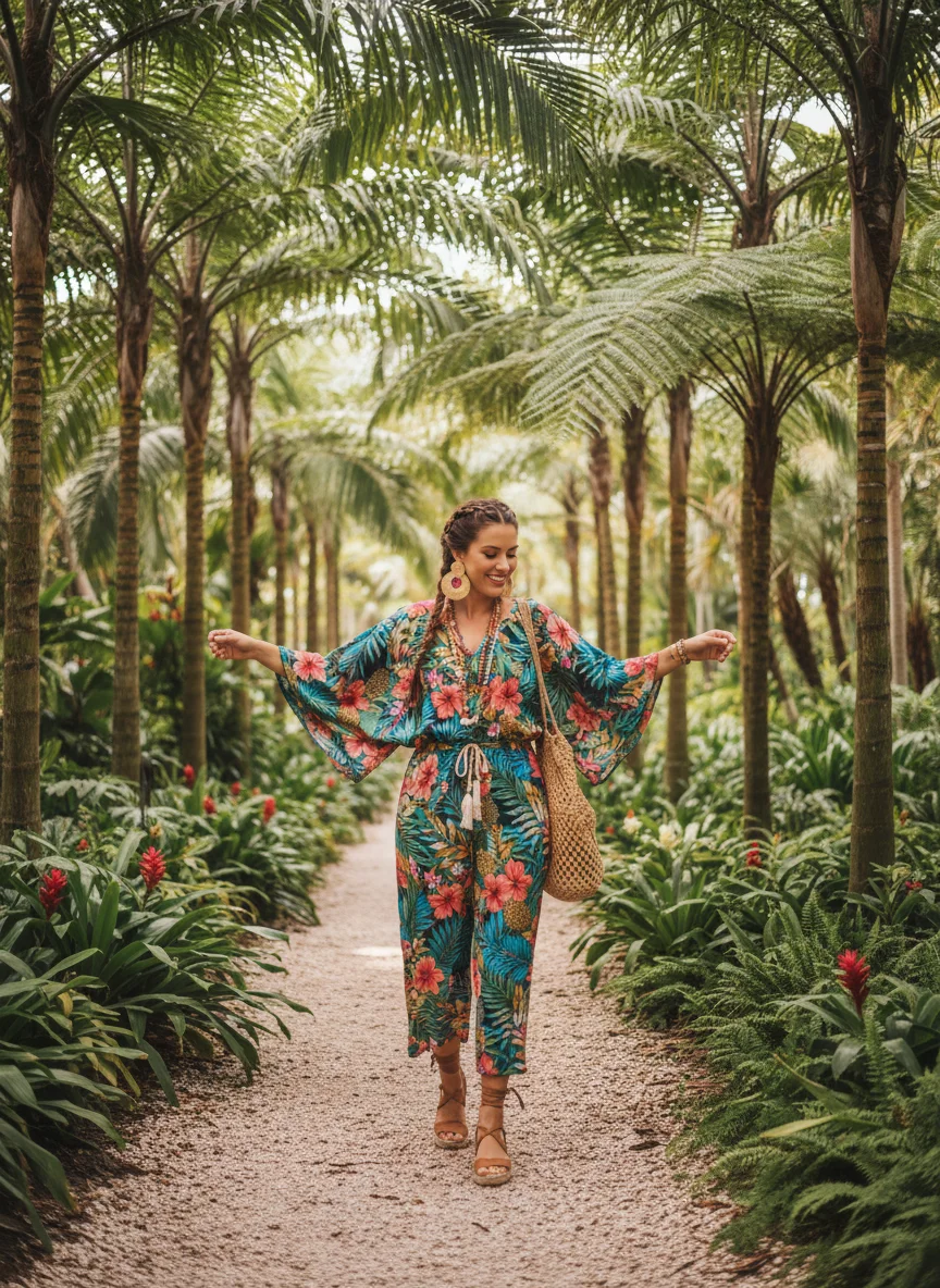 Tropical Print Romper