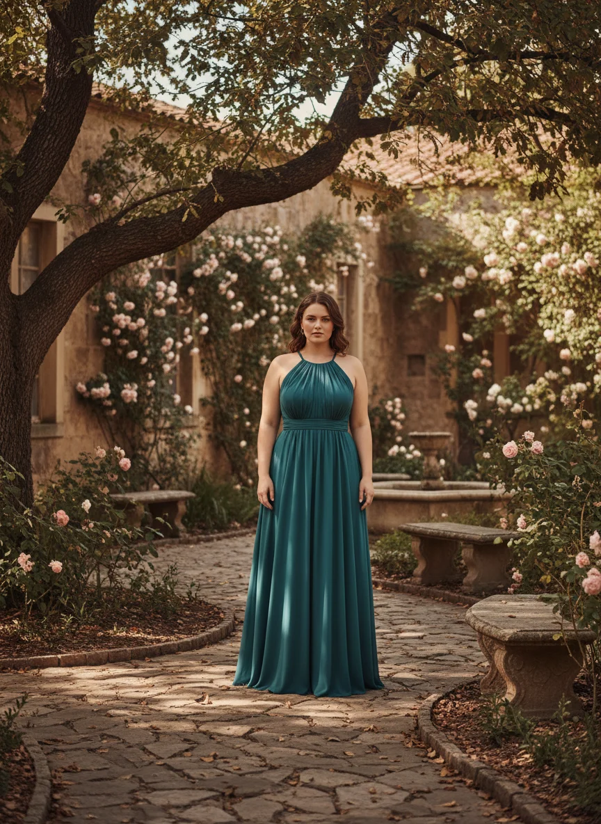 Teal Halter Neck