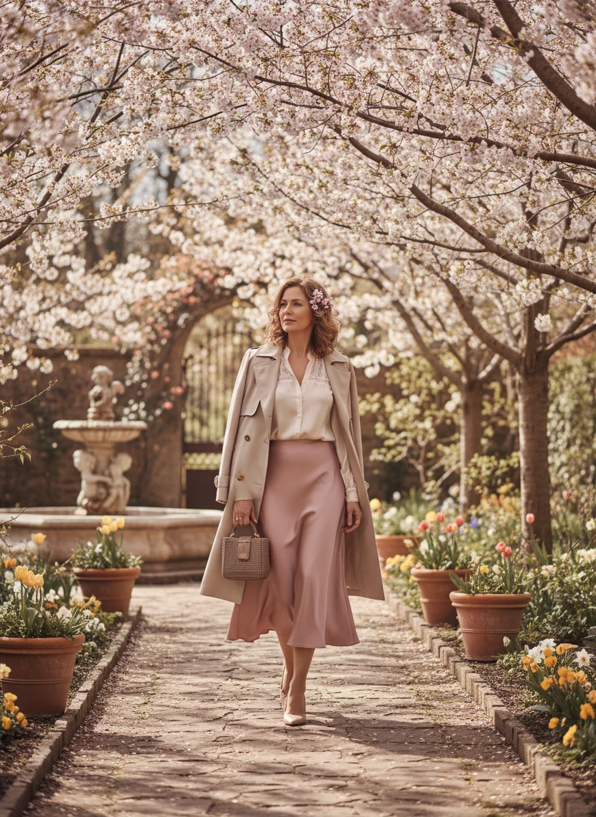 Satin Midi Skirt