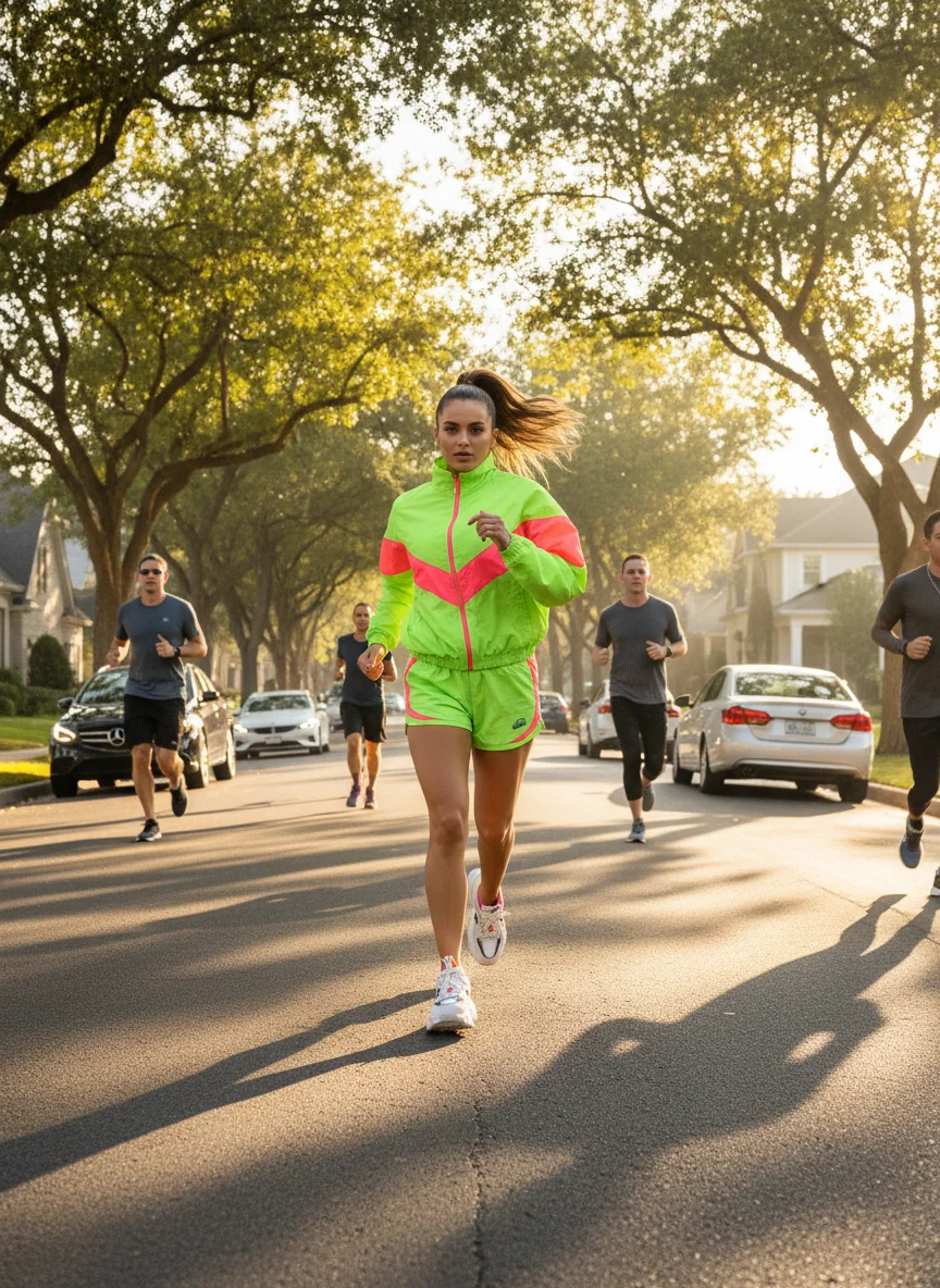 Neon Windbreaker and Shorts