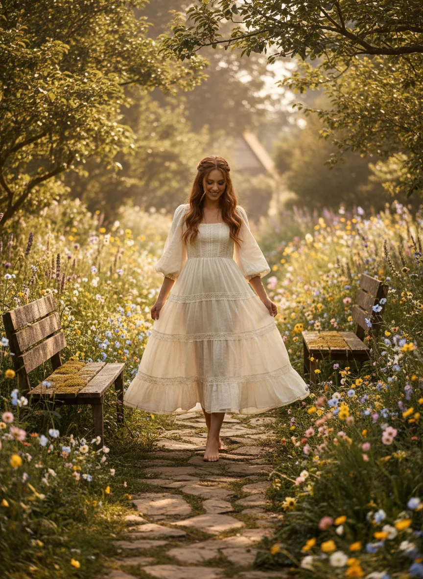 Flowy Tiered Midi Dress