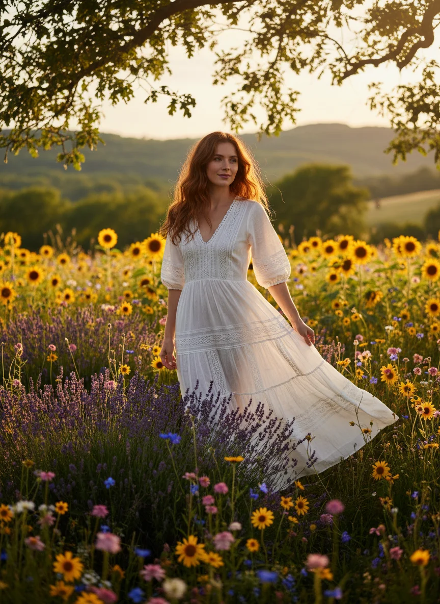 White Eyelet Maxi Dress