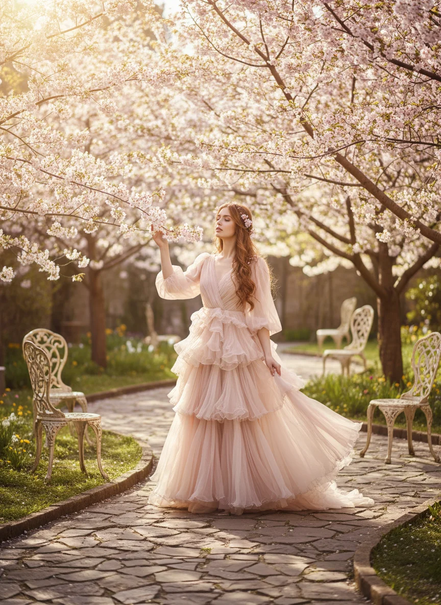 Tiered Chiffon Dress