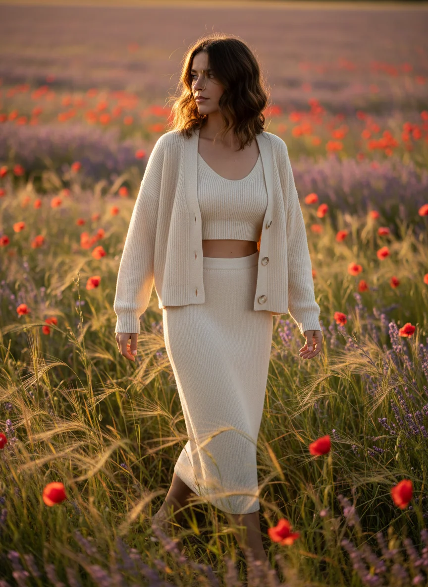 Knitted Cardigan Set