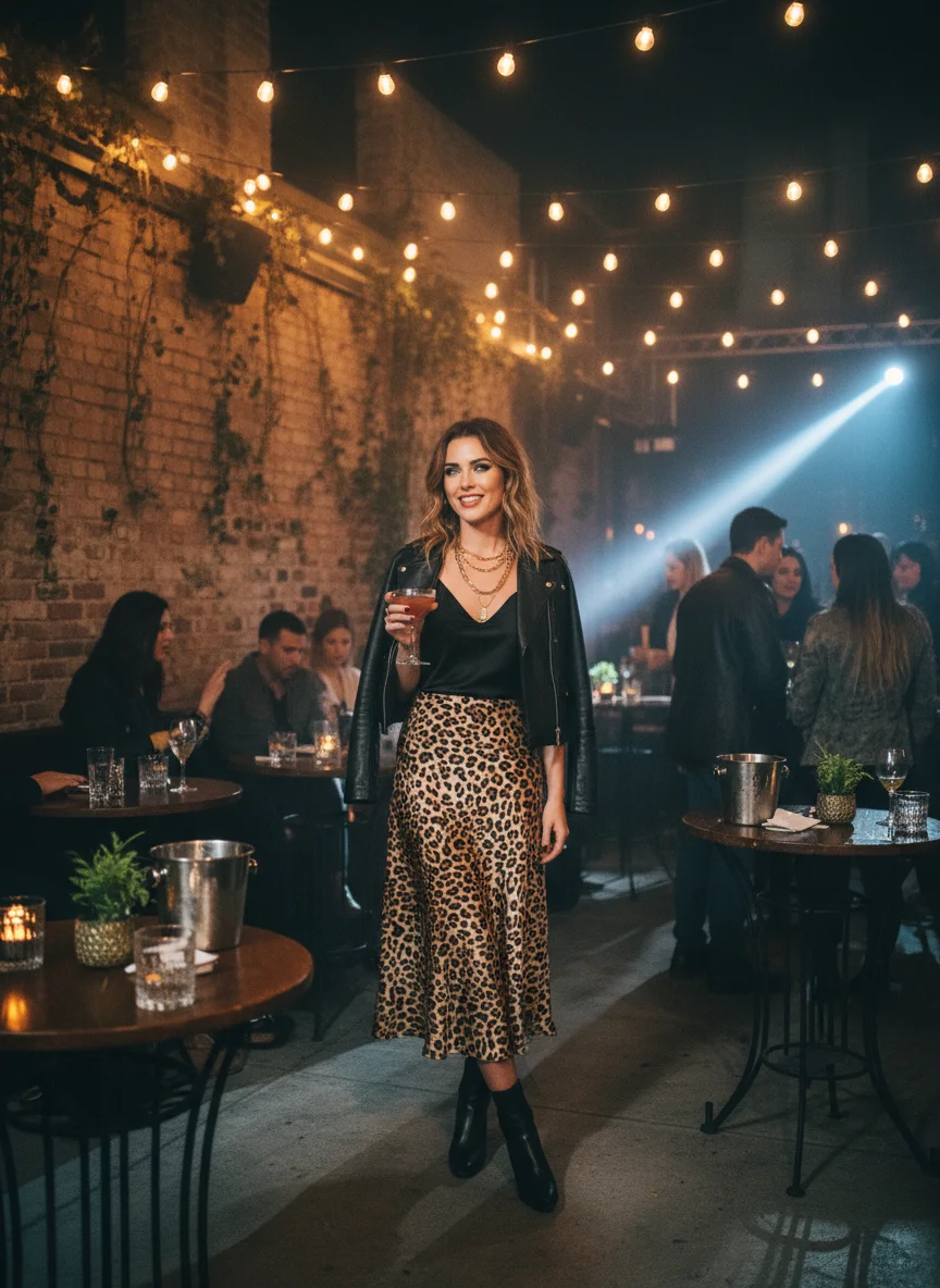 Animal Print Midi Skirt
