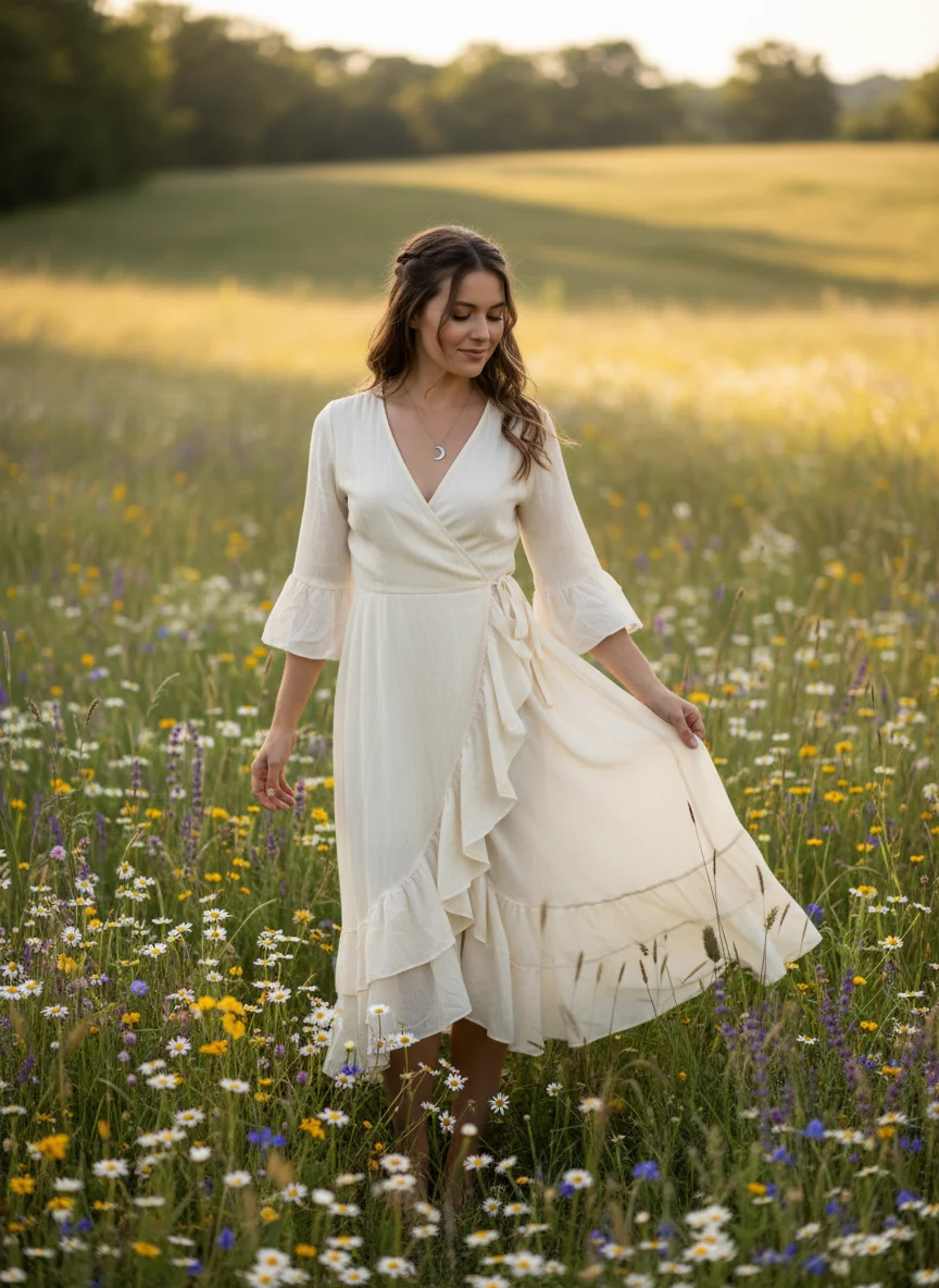 Ruffle Wrap Dress