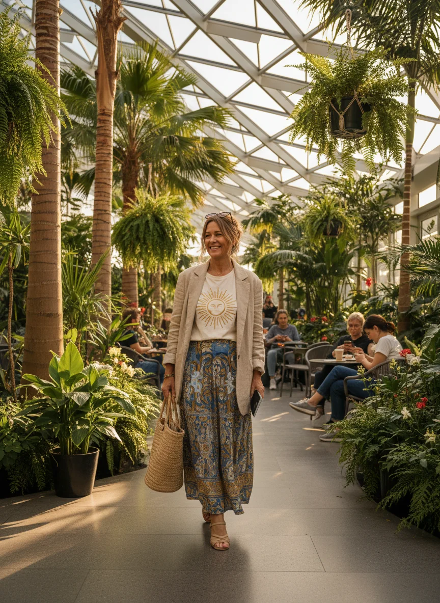 Maxi Skirt and Graphic Tee