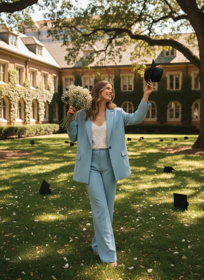 Baby Blue Blazer Set