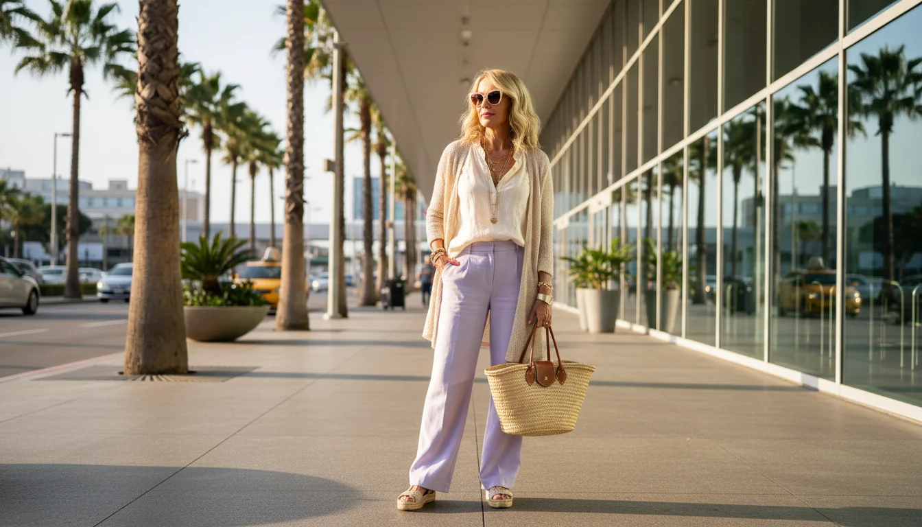 summer airport outfits for women over 50