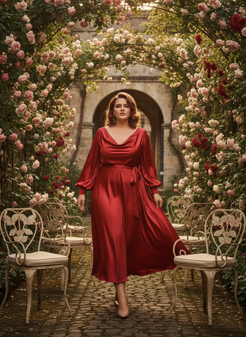 Red Silk Midi